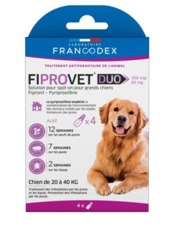 Antiparasitaire Fiprovet Duo X4 Grand Chien Francodex