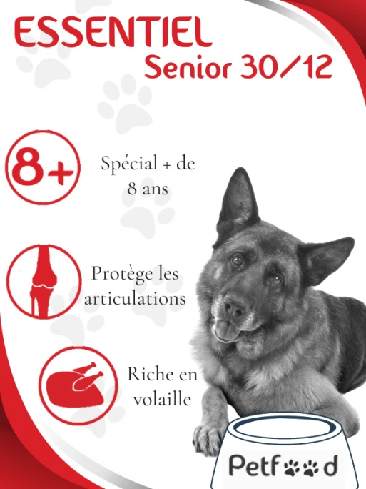 Croquettes Essentiel Senior 30/12 Low Grain Nature Dog 15kg – Image 3