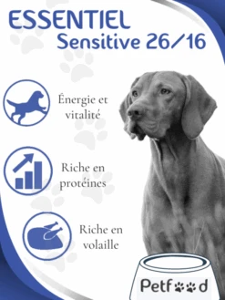 Croquettes Essentiel Sensitive 26/16 Low Grain Nature Dog 15kg