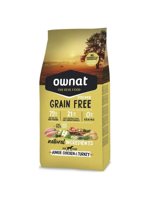Croquettes Grain Free Prime Junior Chicken & Turkey Ownat 12kg – Image 2