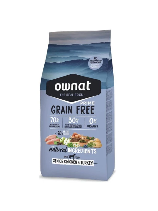 Croquettes Grain Free Prime Senior Chicken & Turkey Ownat 3 Kg